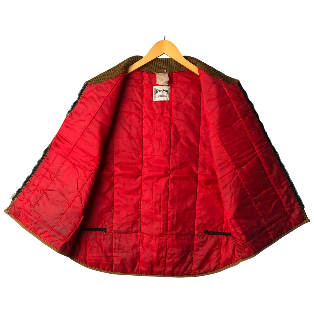 ZERO-ZONE Padded Duck Vest, Made in USA, Men's Size L, Vintage cotton brown type Vintage Second Hand
