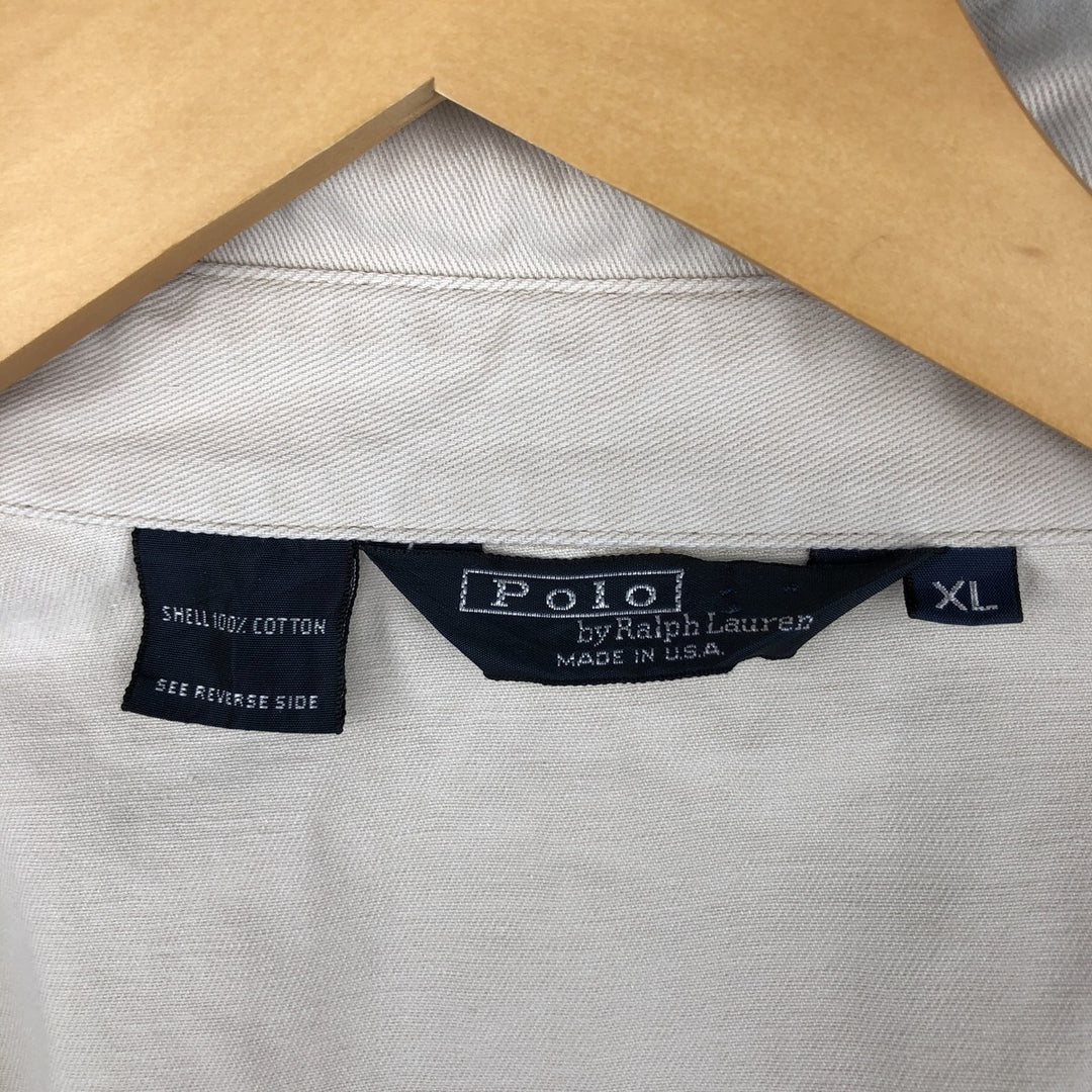 90'S Ralph Lauren POLO by Ralph Lauren Swing Top Sports Jacket Made in USA Men's XL cotton Beige type Vintage Second Hand