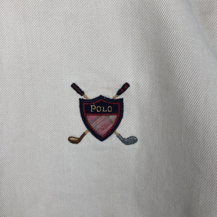 90'S Ralph Lauren POLO by Ralph Lauren Swing Top Sports Jacket Made in USA Men's XL cotton Beige type Vintage Second Hand