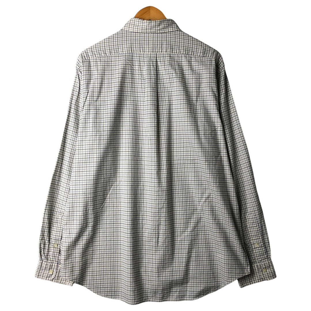 Ralph Lauren long sleeve button down check shirt, men's XL size cotton white type Vintage Second Hand