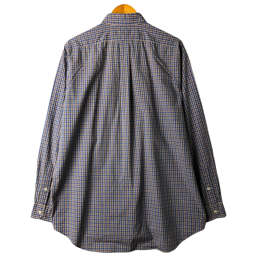 Ralph Lauren BLAKE long sleeve button down check shirt, men's size L cotton blue type Vintage Second Hand
