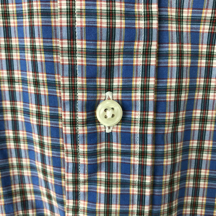 Ralph Lauren BLAKE long sleeve button down check shirt, men's size L cotton blue type Vintage Second Hand