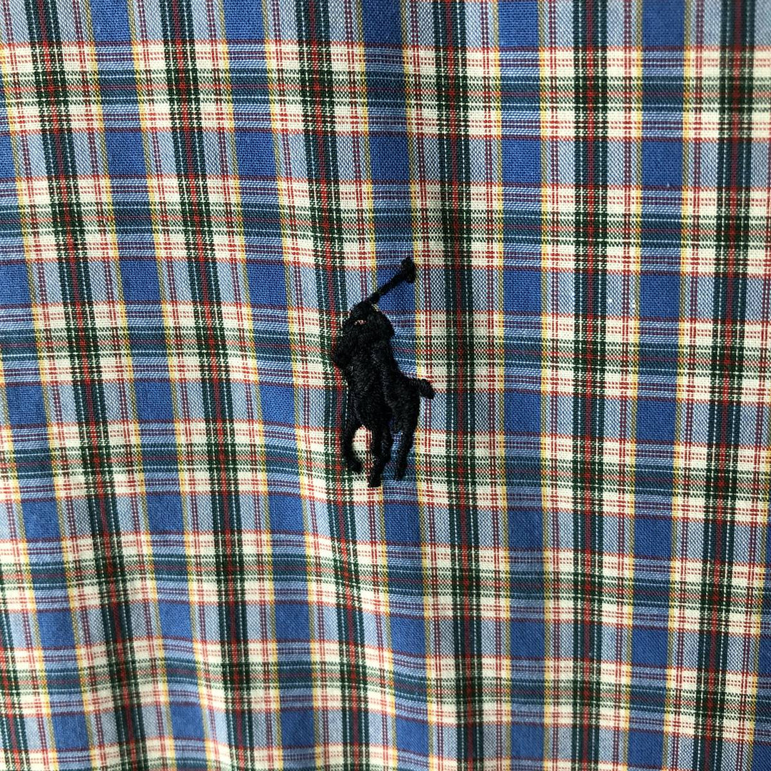 Ralph Lauren BLAKE long sleeve button down check shirt, men's size L cotton blue type Vintage Second Hand
