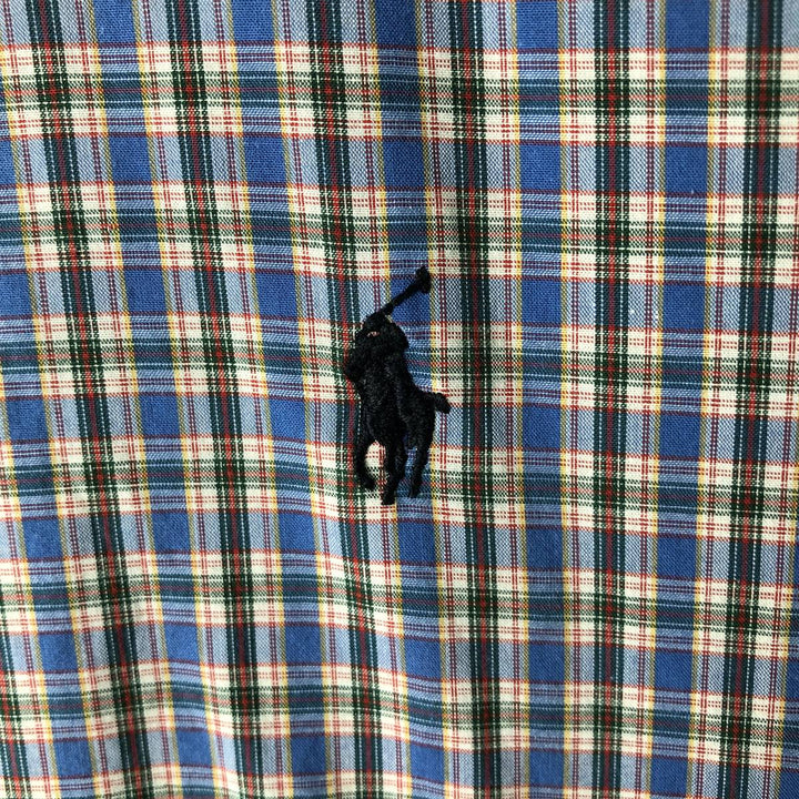 Ralph Lauren BLAKE long sleeve button down check shirt, men's size L cotton blue type Vintage Second Hand