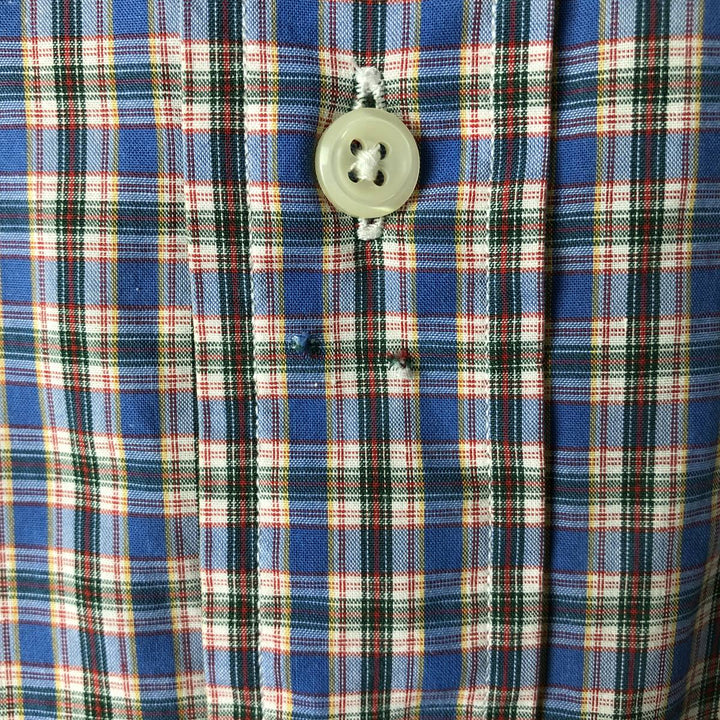 Ralph Lauren BLAKE long sleeve button down check shirt, men's size L cotton blue type Vintage Second Hand