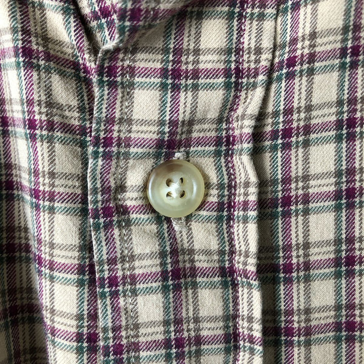 Ralph Lauren Classic Fit Long Sleeve Button Down Check Shirt Men's M cotton Beige type Vintage Second Hand