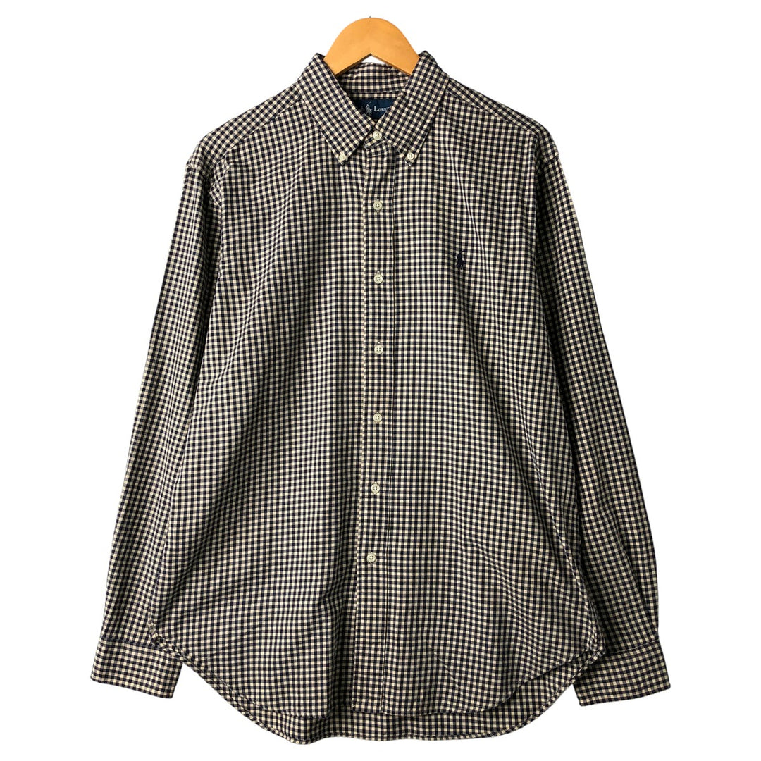 Ralph Lauren Classic Fit Long Sleeve Button Down Check Shirt, Men's Size L cotton black type Vintage Second Hand