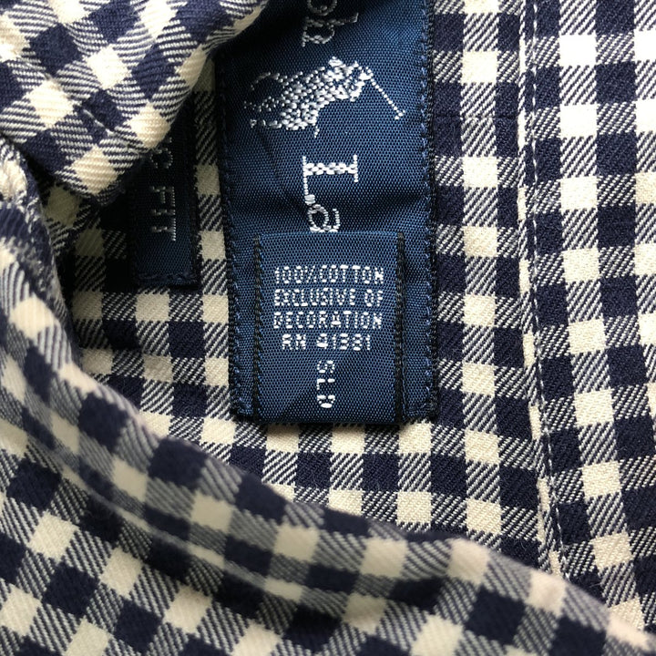 Ralph Lauren Classic Fit Long Sleeve Button Down Check Shirt, Men's Size L cotton black type Vintage Second Hand