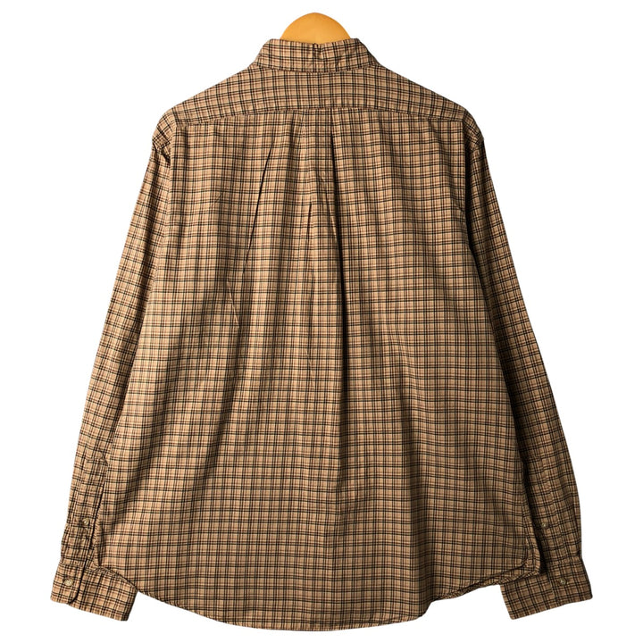 Ralph Lauren CUSTOM FIT long sleeve button down check shirt men's XL size cotton Beige type Vintage Second Hand