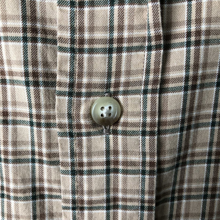 Ralph Lauren CUSTOM FIT long sleeve button down check shirt men's XL size cotton Beige type Vintage Second Hand