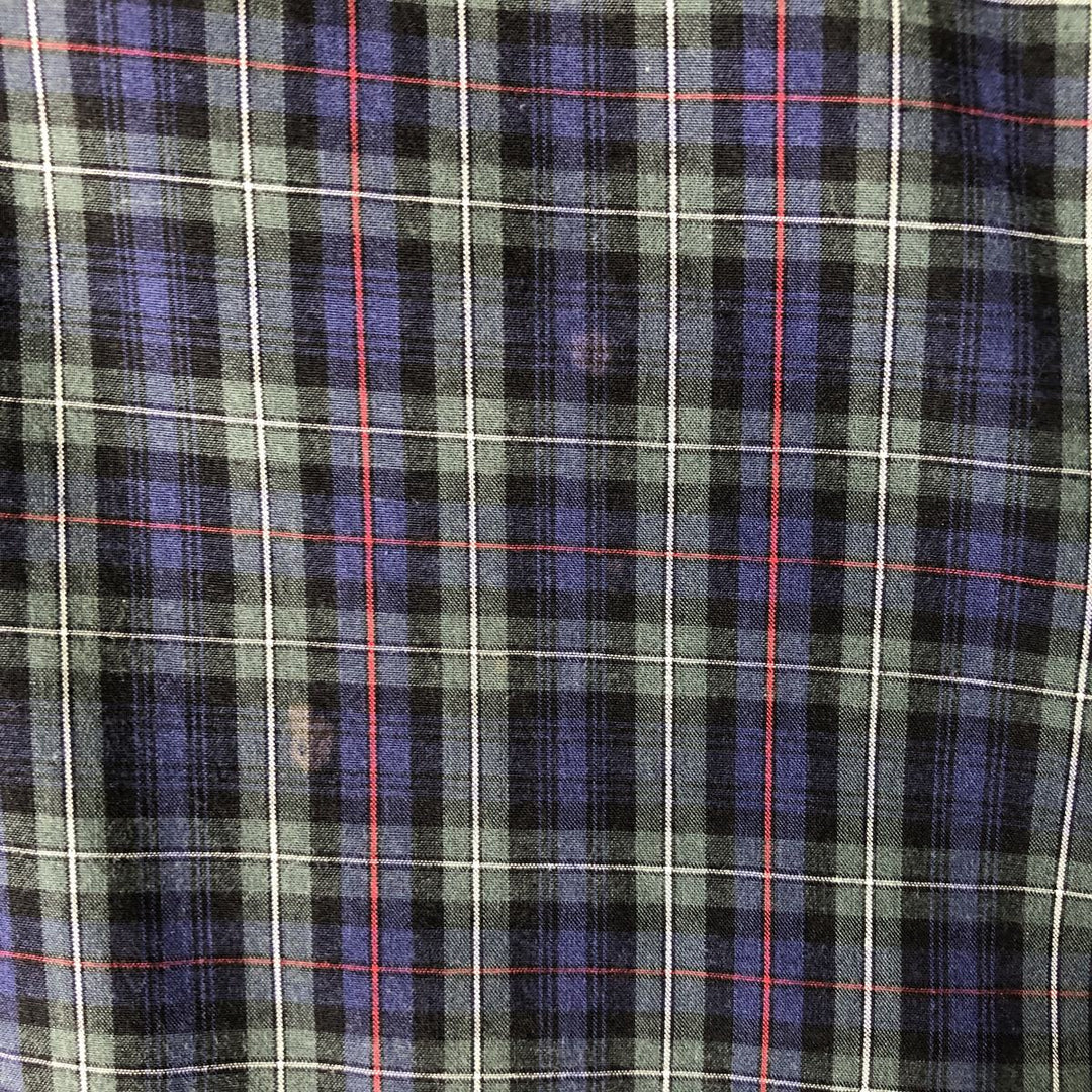 Ralph Lauren BLAKE long sleeve button down check shirt, men's size L cotton navy blue type Vintage Second Hand