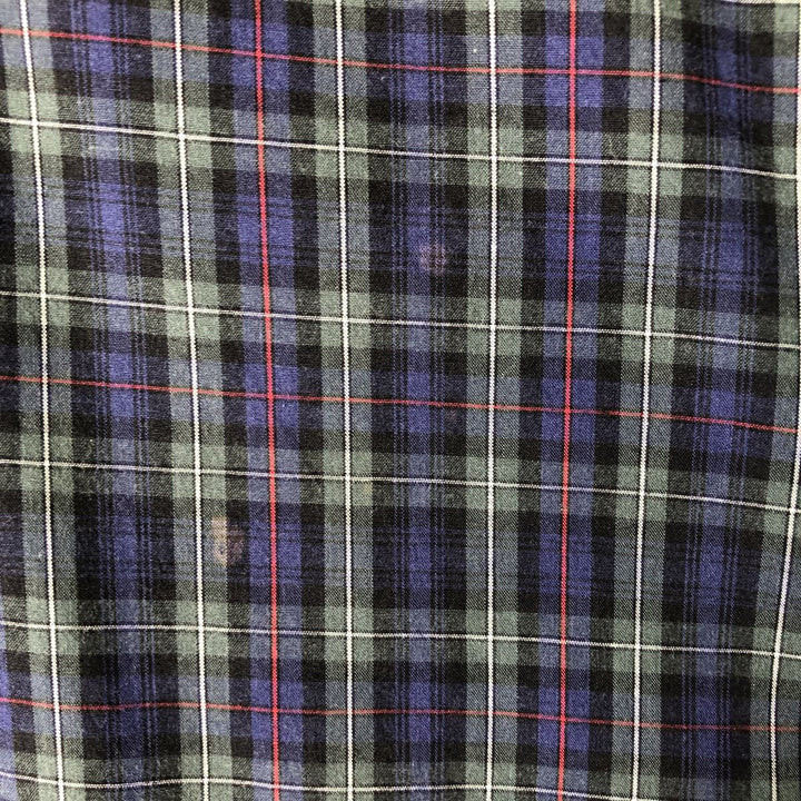 Ralph Lauren BLAKE long sleeve button down check shirt, men's size L cotton navy blue type Vintage Second Hand
