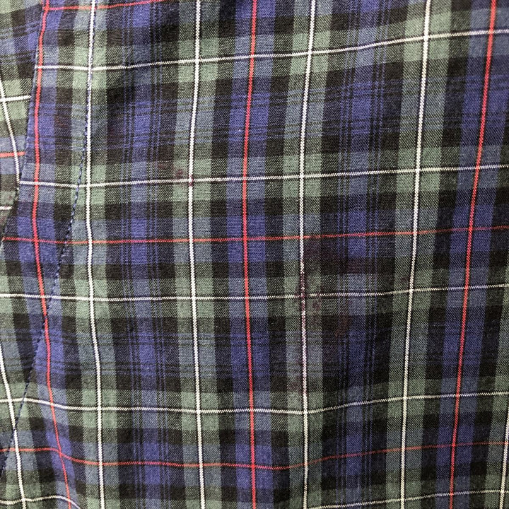 Ralph Lauren BLAKE long sleeve button down check shirt, men's size L cotton navy blue type Vintage Second Hand