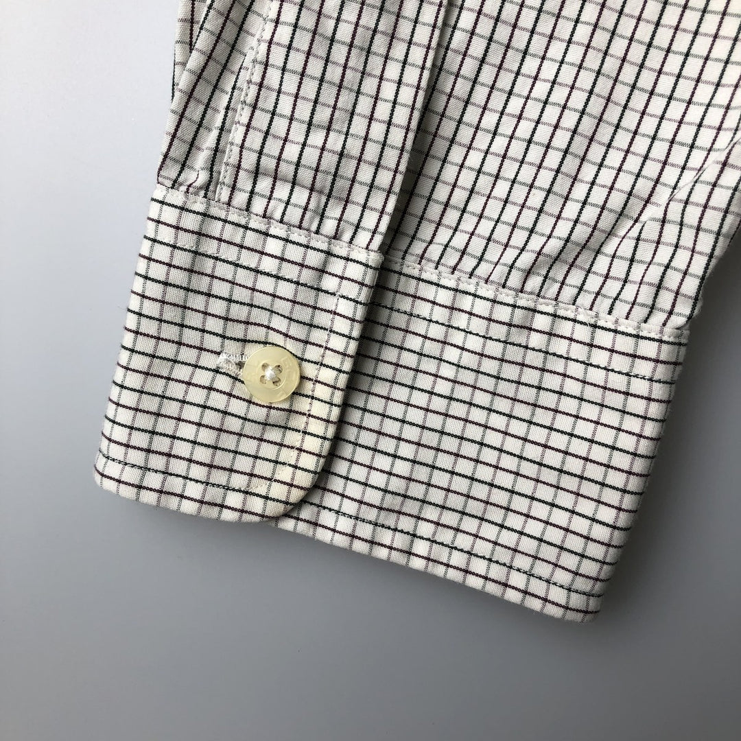 Ralph Lauren RALPH LAUREN GOLF TILDEN Long Sleeve Button Down Check Shirt Men's M cotton white type Vintage Second Hand
