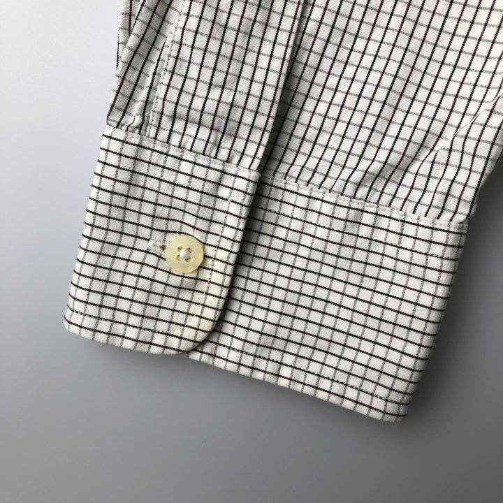 Ralph Lauren RALPH LAUREN GOLF TILDEN Long Sleeve Button Down Check Shirt Men's M cotton white type Vintage Second Hand