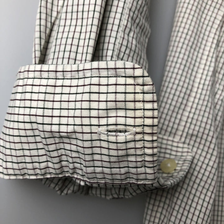 Ralph Lauren RALPH LAUREN GOLF TILDEN Long Sleeve Button Down Check Shirt Men's M cotton white type Vintage Second Hand