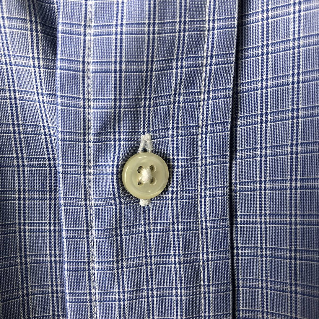 Ralph Lauren POLO by Ralph Lauren ANDREW long-sleeved check shirt, men's size XXL cotton Navy blue Vintage Second Hand