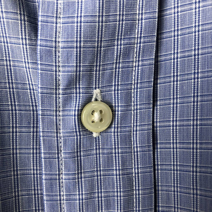 Ralph Lauren POLO by Ralph Lauren ANDREW long-sleeved check shirt, men's size XXL cotton Navy blue Vintage Second Hand
