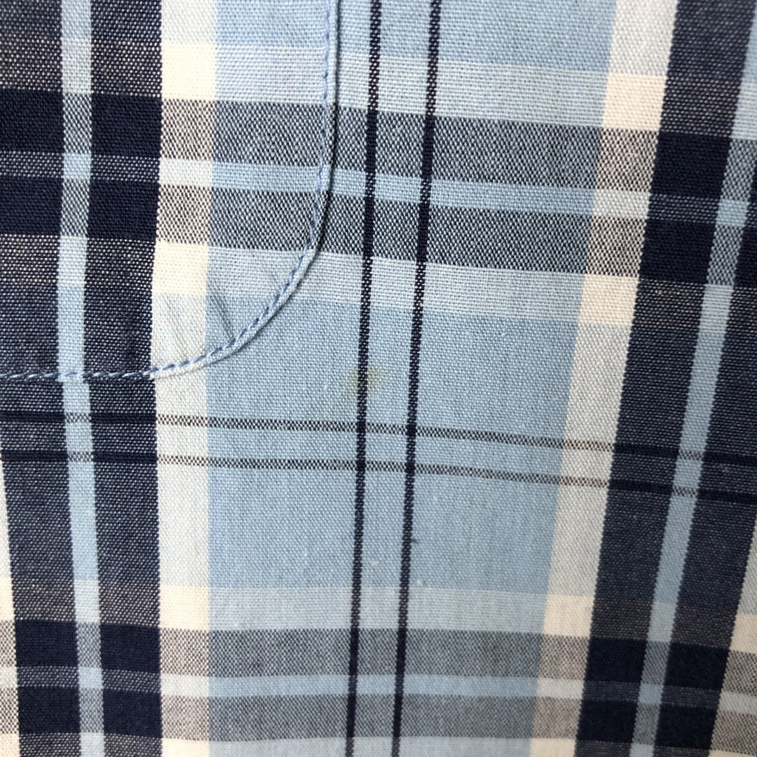 Ralph Lauren Jeans Co. long-sleeved button-down check shirt, men's size XL cotton navy blue type Vintage Second Hand