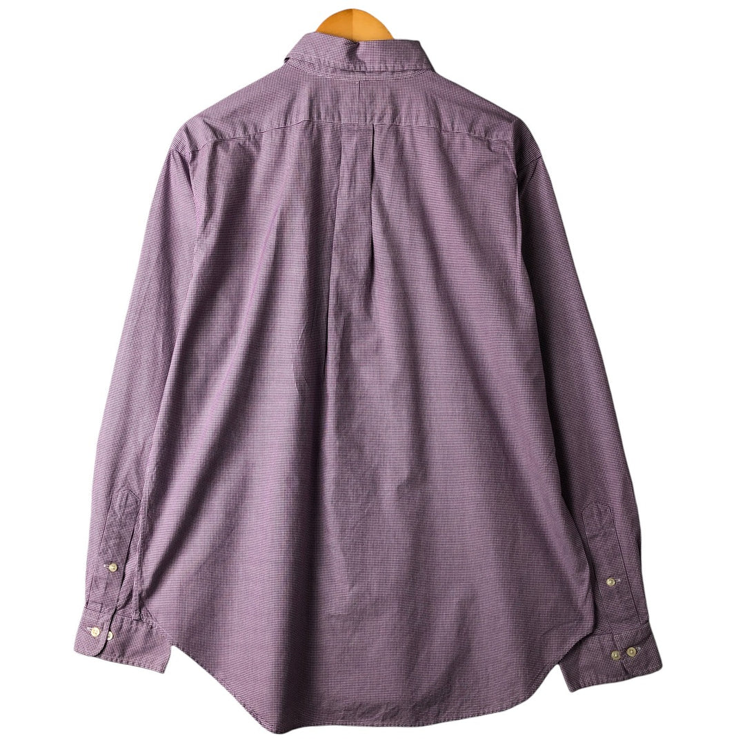 Ralph Lauren Classic Fit Gingham Check Long Sleeve Button Down Check Shirt Men's Size L cotton Red type red-purple Vintage Second Hand