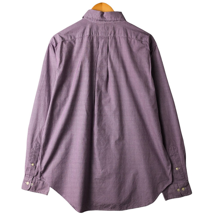 Ralph Lauren Classic Fit Gingham Check Long Sleeve Button Down Check Shirt Men's Size L cotton Red type red-purple Vintage Second Hand