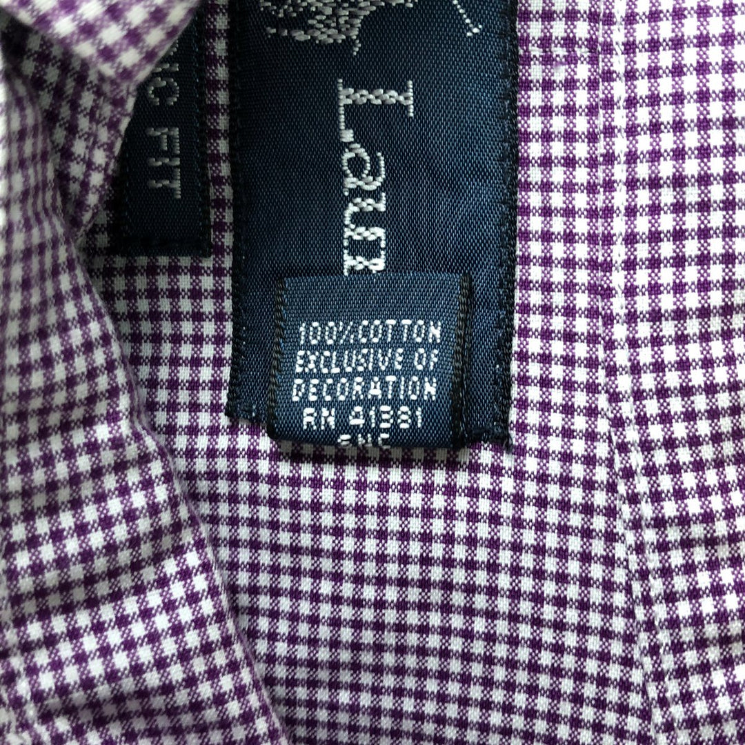 Ralph Lauren Classic Fit Gingham Check Long Sleeve Button Down Check Shirt Men's Size L cotton Red type red-purple Vintage Second Hand