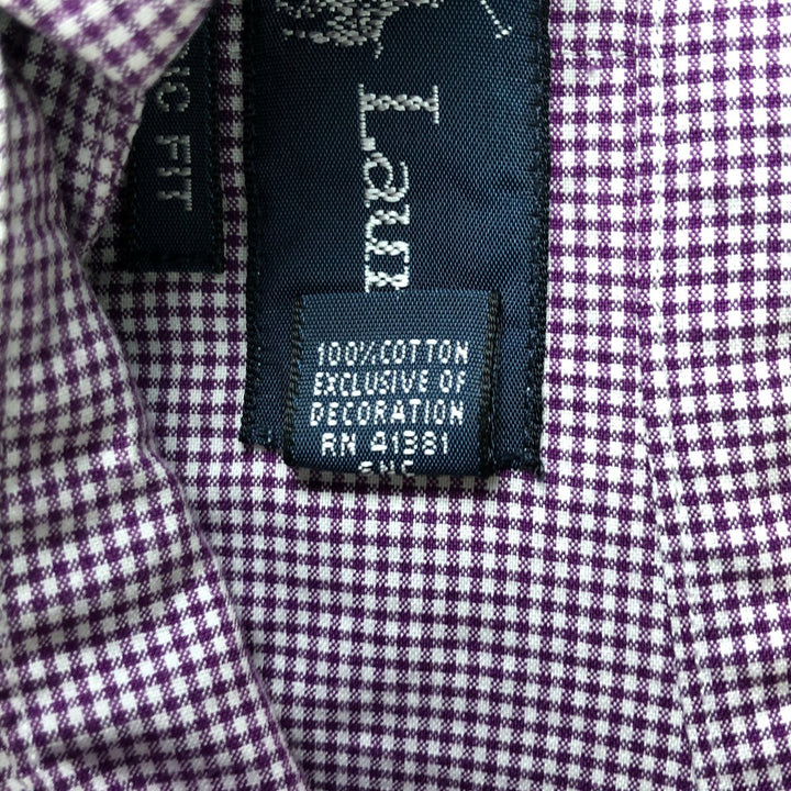 Ralph Lauren Classic Fit Gingham Check Long Sleeve Button Down Check Shirt Men's Size L cotton Red type red-purple Vintage Second Hand