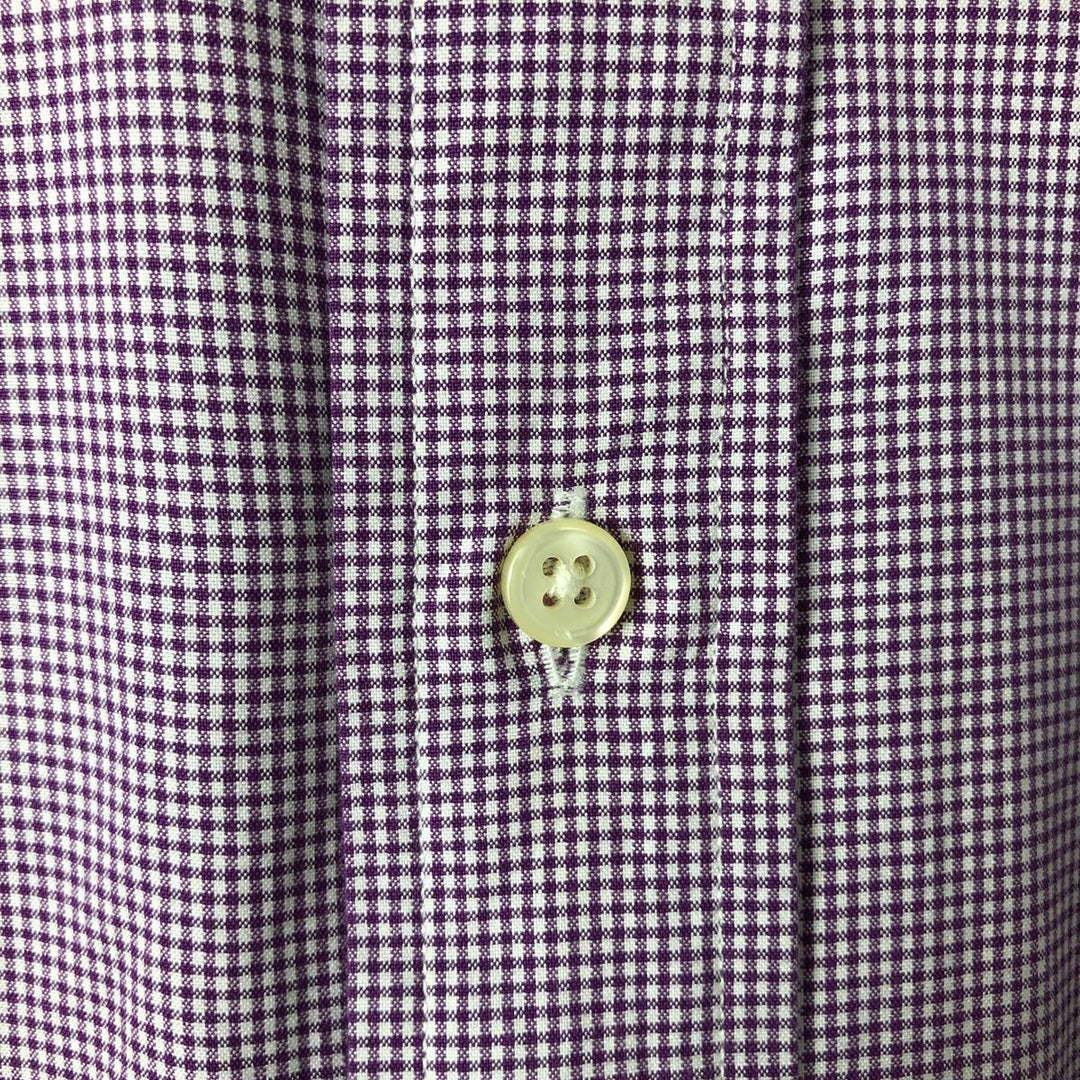 Ralph Lauren Classic Fit Gingham Check Long Sleeve Button Down Check Shirt Men's Size L cotton Red type red-purple Vintage Second Hand