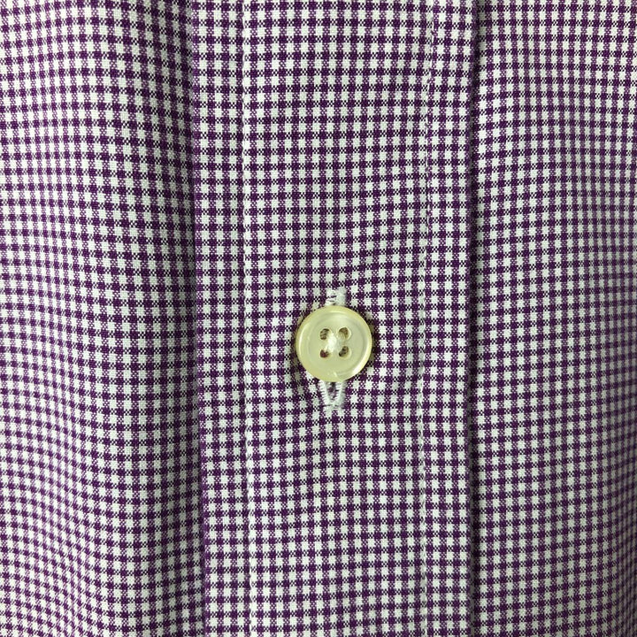 Ralph Lauren Classic Fit Gingham Check Long Sleeve Button Down Check Shirt Men's Size L cotton Red type red-purple Vintage Second Hand