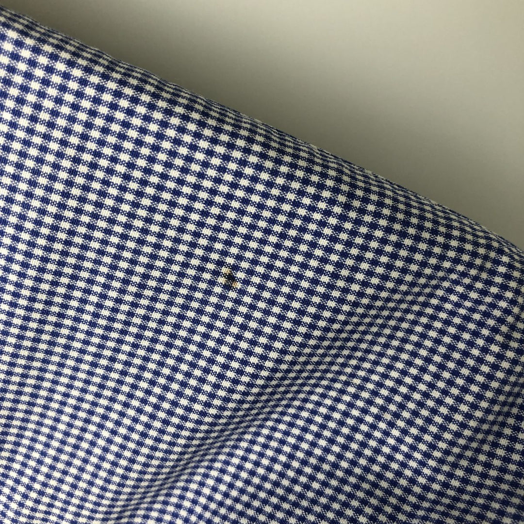 Ralph Lauren Regent Classic Fit Gingham Check Long Sleeve Button-Down Check Shirt, Men's Size L cotton Navy blue Vintage Second Hand