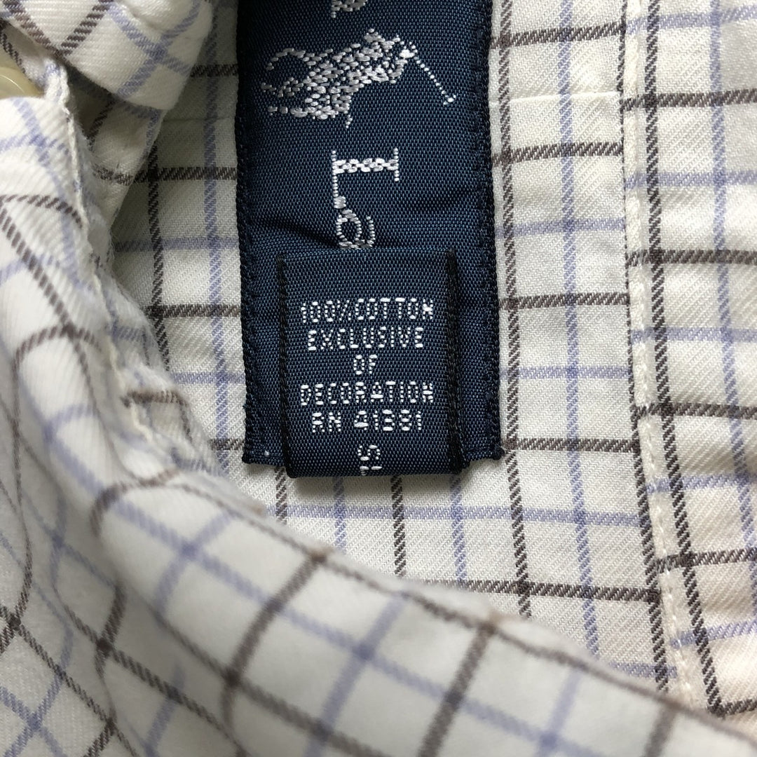 Ralph Lauren long sleeve button down check shirt, men's XL size cotton white type Vintage Second Hand