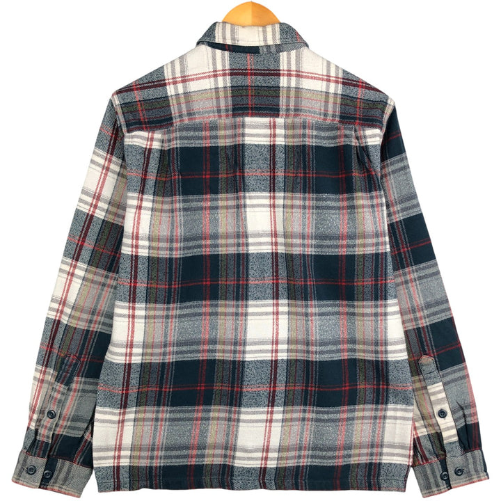 Patagonia 53947FA12 Long Sleeve Flannel Check Box Shirt, Men's Size Small Organic cotton navy blue type Vintage Second Hand