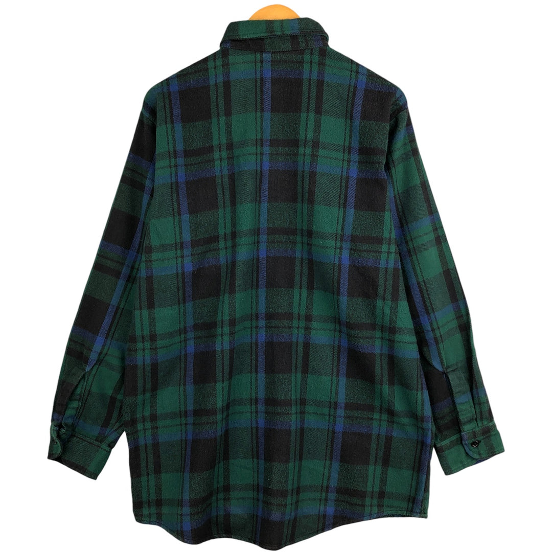 OshKosh Vintage Men's Long Sleeve Flannel Check Shirt, Size L cotton blue type Vintage Second Hand