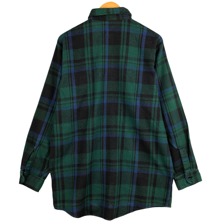 OshKosh Vintage Men's Long Sleeve Flannel Check Shirt, Size L cotton blue type Vintage Second Hand
