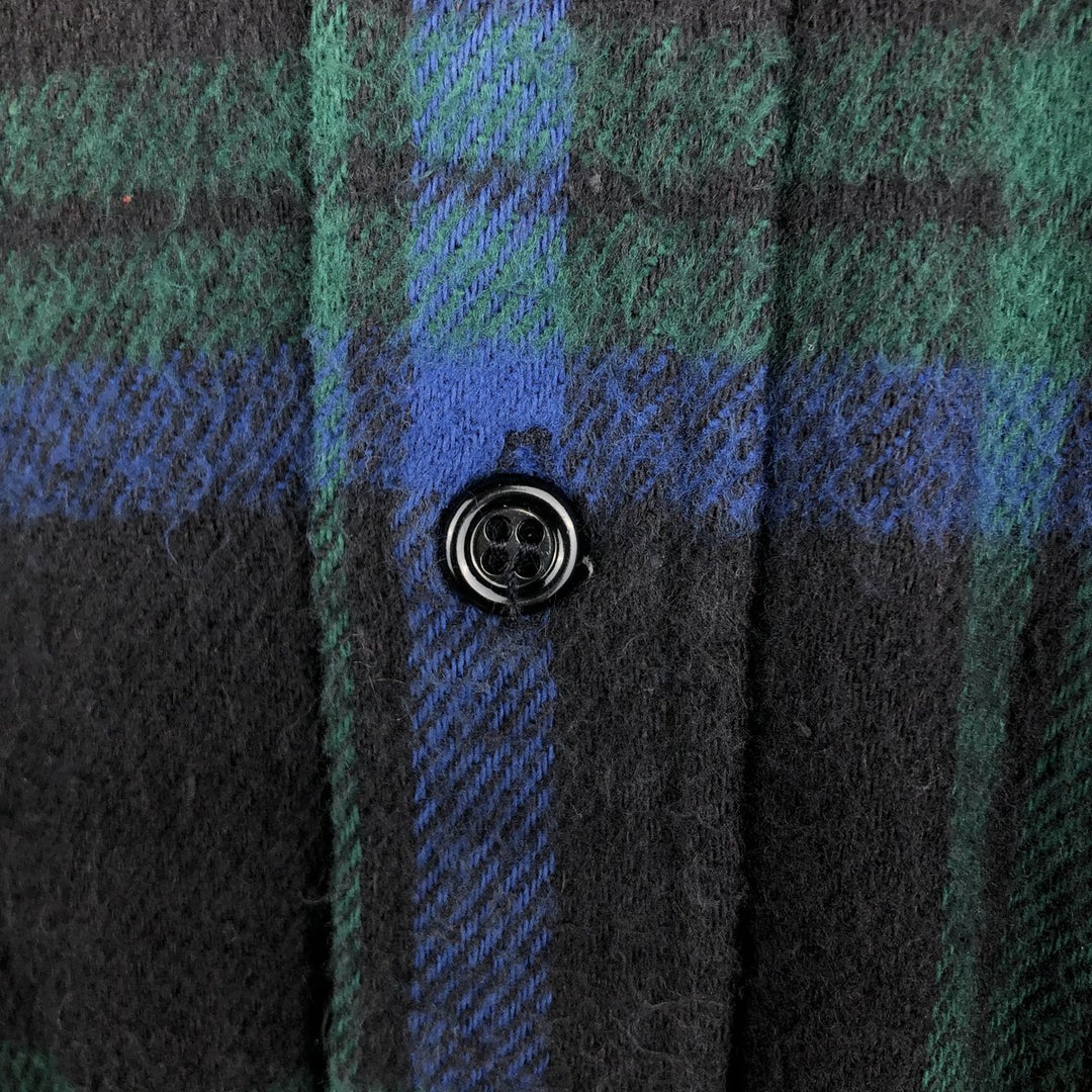 OshKosh Vintage Men's Long Sleeve Flannel Check Shirt, Size L cotton blue type Vintage Second Hand