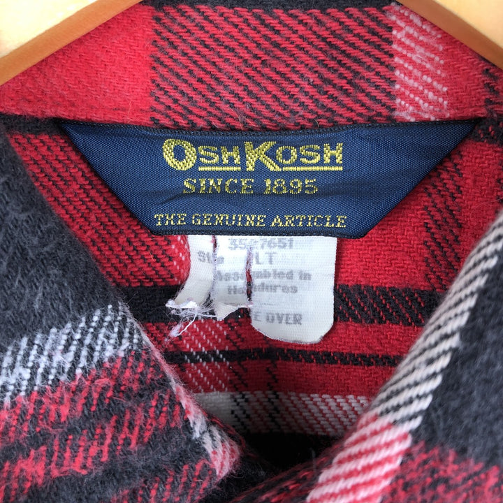 Osh Kosh Vintage Men's Long Sleeve Flannel Check Shirt, Size L cotton red type Vintage Second Hand