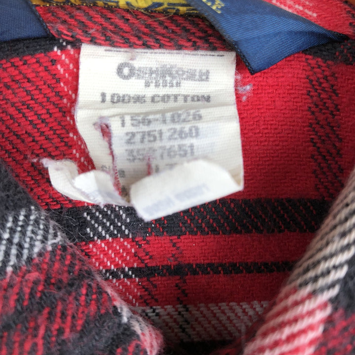 Osh Kosh Vintage Men's Long Sleeve Flannel Check Shirt, Size L cotton red type Vintage Second Hand