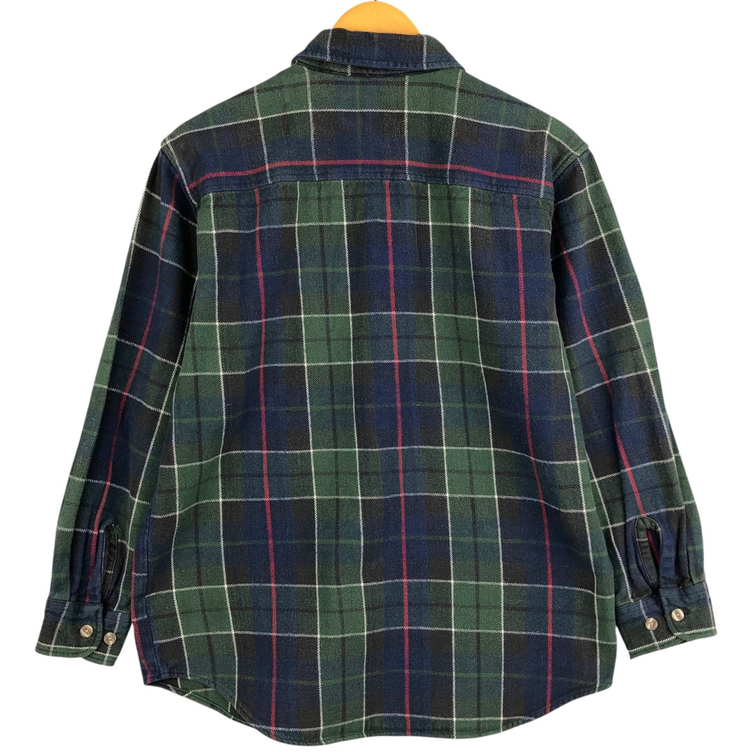 90'S Vintage Big Mac Long Sleeve Heavy Flannel Check Shirt, Men's Size Medium cotton green type Vintage Second Hand