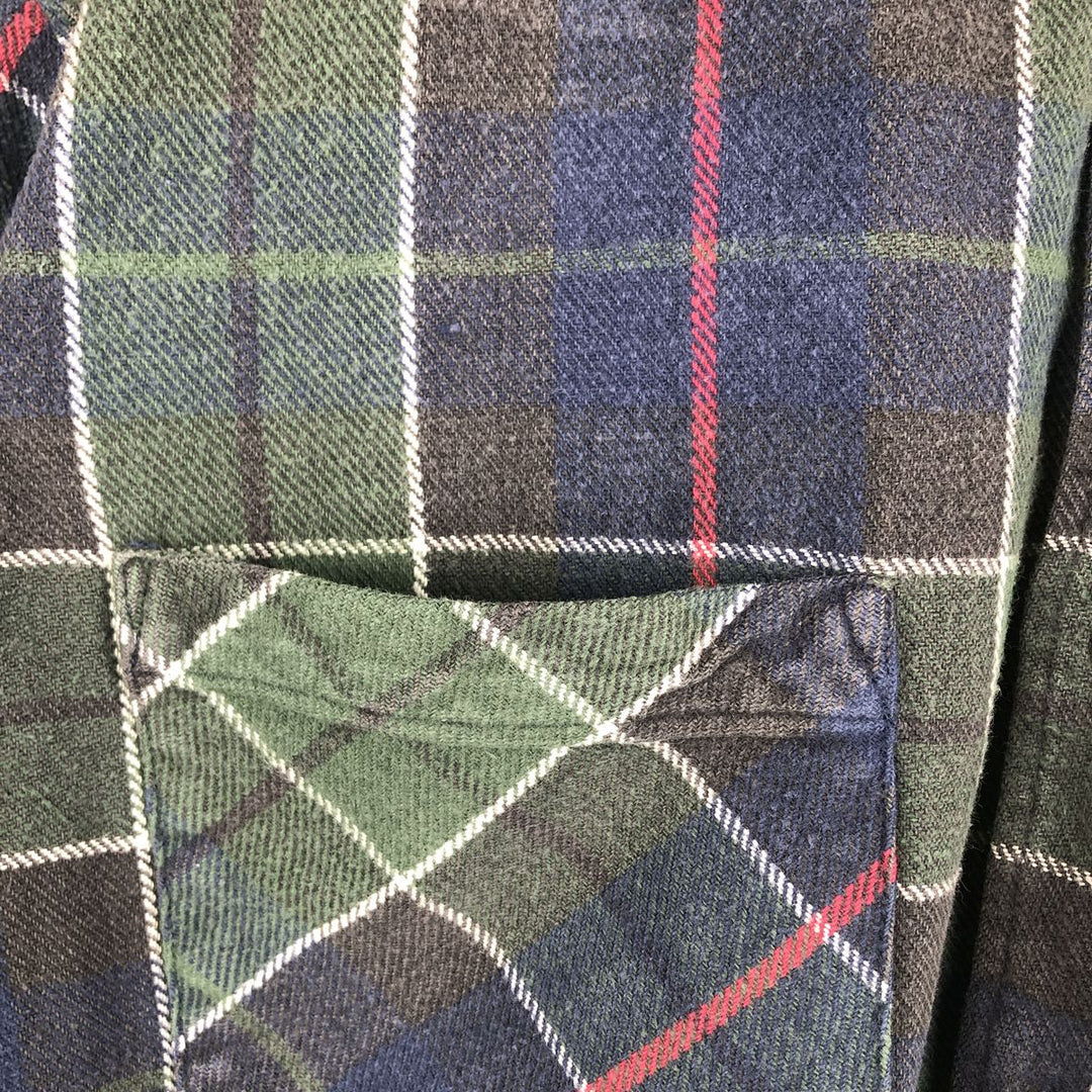 90'S Vintage Big Mac Long Sleeve Heavy Flannel Check Shirt, Men's Size Medium cotton green type Vintage Second Hand