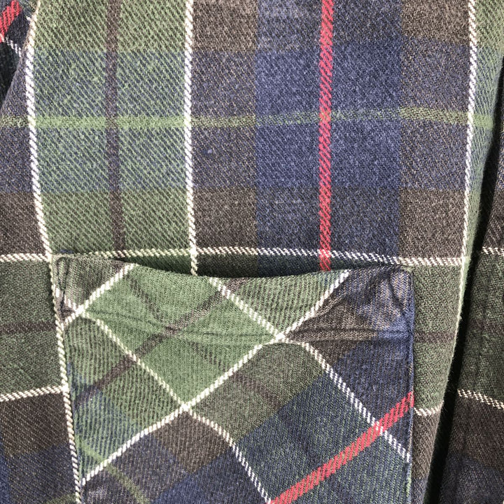 90'S Vintage Big Mac Long Sleeve Heavy Flannel Check Shirt, Men's Size Medium cotton green type Vintage Second Hand