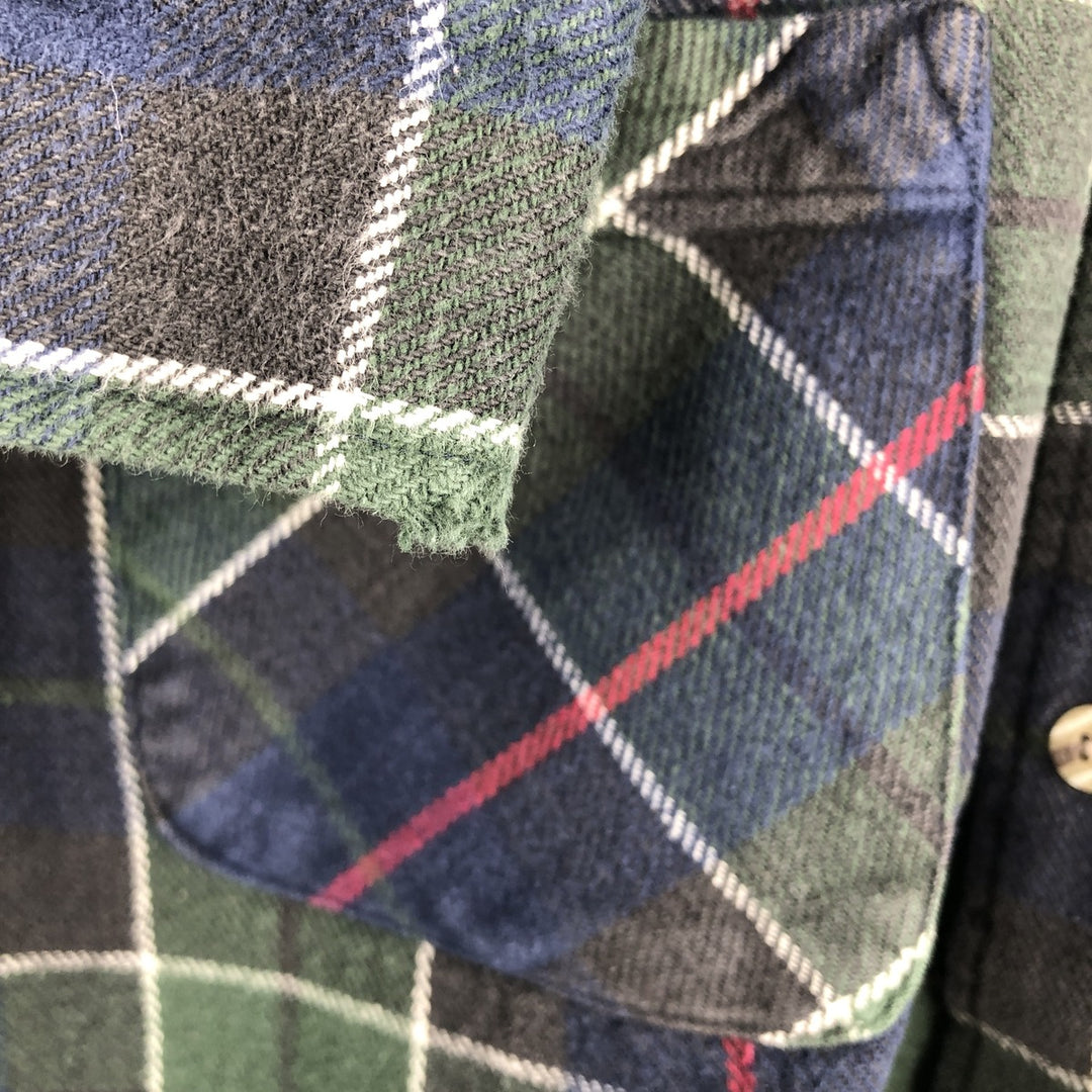 90'S Vintage Big Mac Long Sleeve Heavy Flannel Check Shirt, Men's Size Medium cotton green type Vintage Second Hand