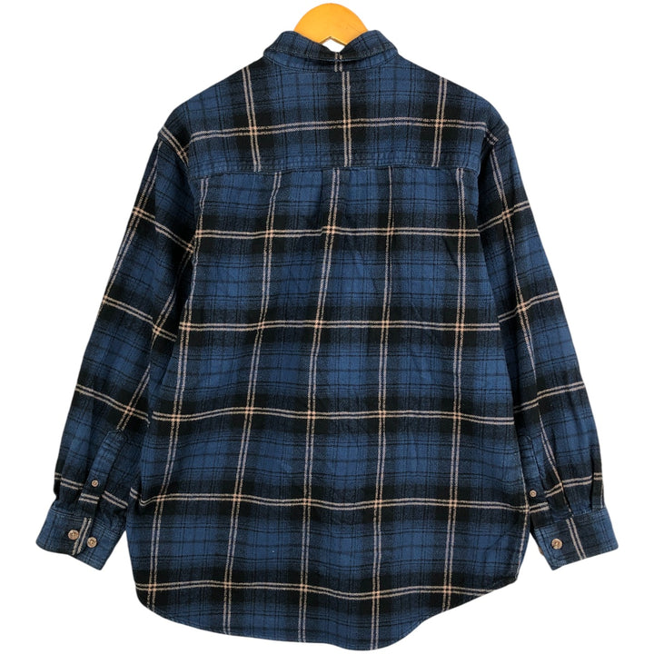 FIELD AND STREAM Flannel Check Shirt, Men's Size L cotton blue type Vintage Second Hand