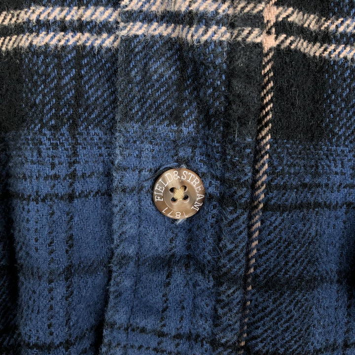 FIELD AND STREAM Flannel Check Shirt, Men's Size L cotton blue type Vintage Second Hand