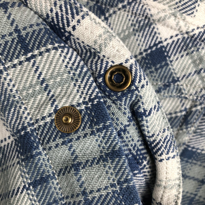 Wrangler Authentic Western Flannel Check Shirt, Men's Size XL cotton blue type Vintage Second Hand