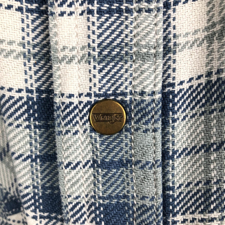 Wrangler Authentic Western Flannel Check Shirt, Men's Size XL cotton blue type Vintage Second Hand