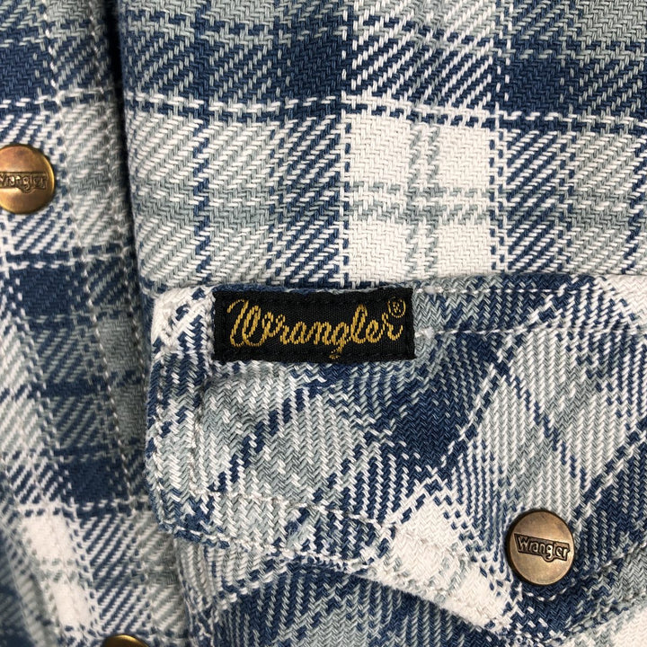 Wrangler Authentic Western Flannel Check Shirt, Men's Size XL cotton blue type Vintage Second Hand