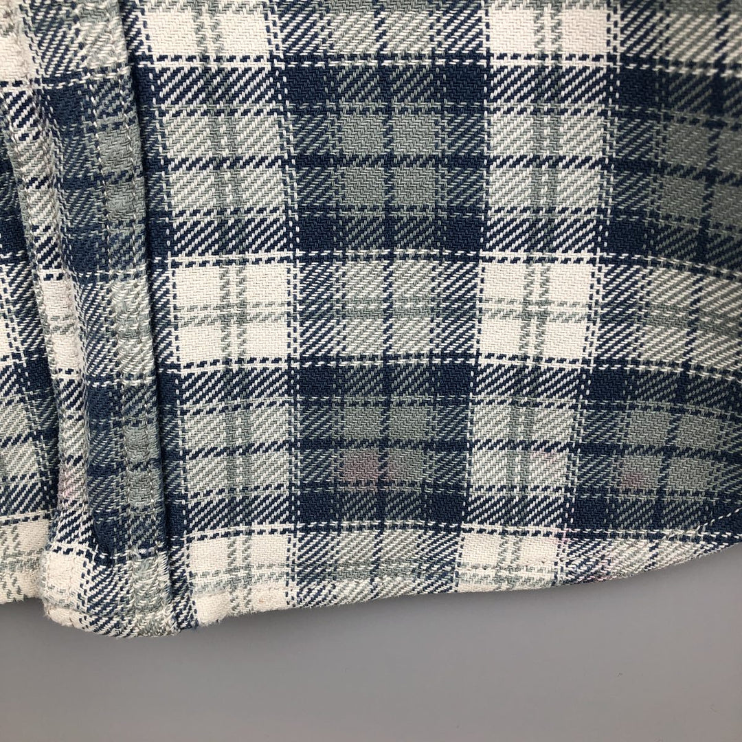 Wrangler Authentic Western Flannel Check Shirt, Men's Size XL cotton blue type Vintage Second Hand