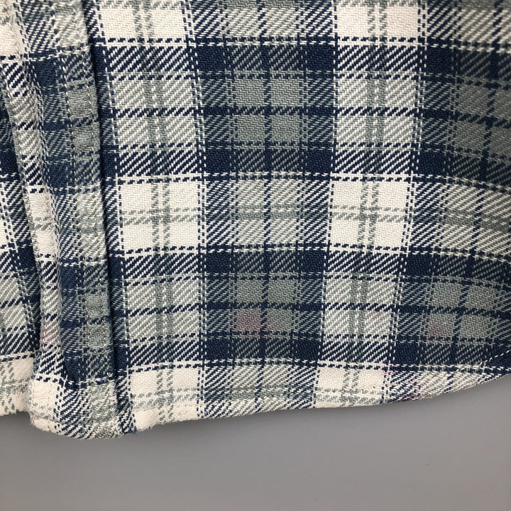 Wrangler Authentic Western Flannel Check Shirt, Men's Size XL cotton blue type Vintage Second Hand