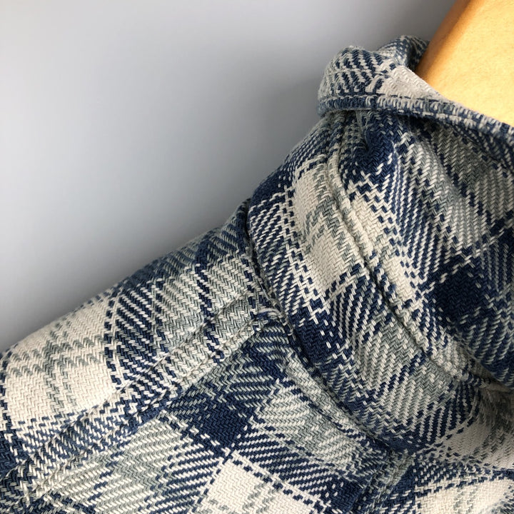 Wrangler Authentic Western Flannel Check Shirt, Men's Size XL cotton blue type Vintage Second Hand