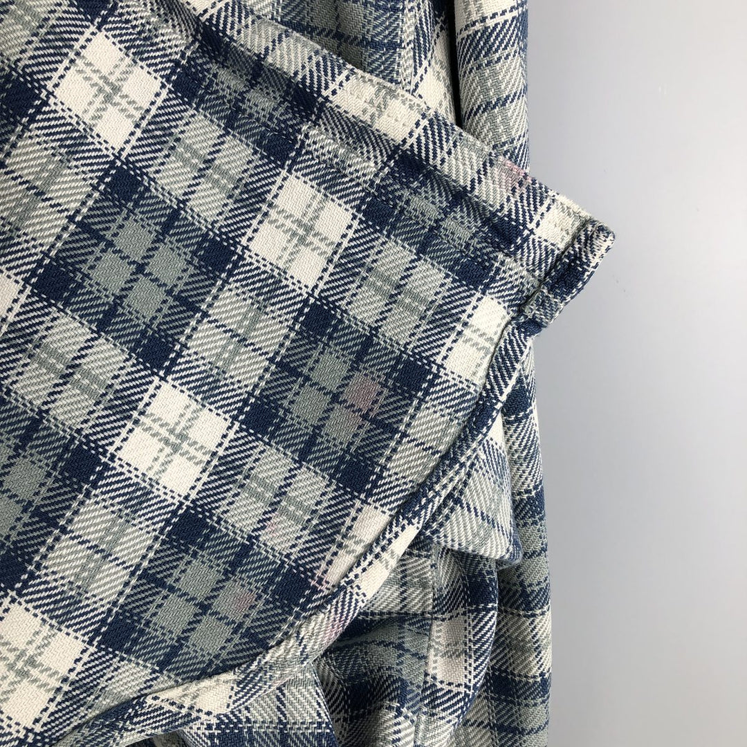 Wrangler Authentic Western Flannel Check Shirt, Men's Size XL cotton blue type Vintage Second Hand